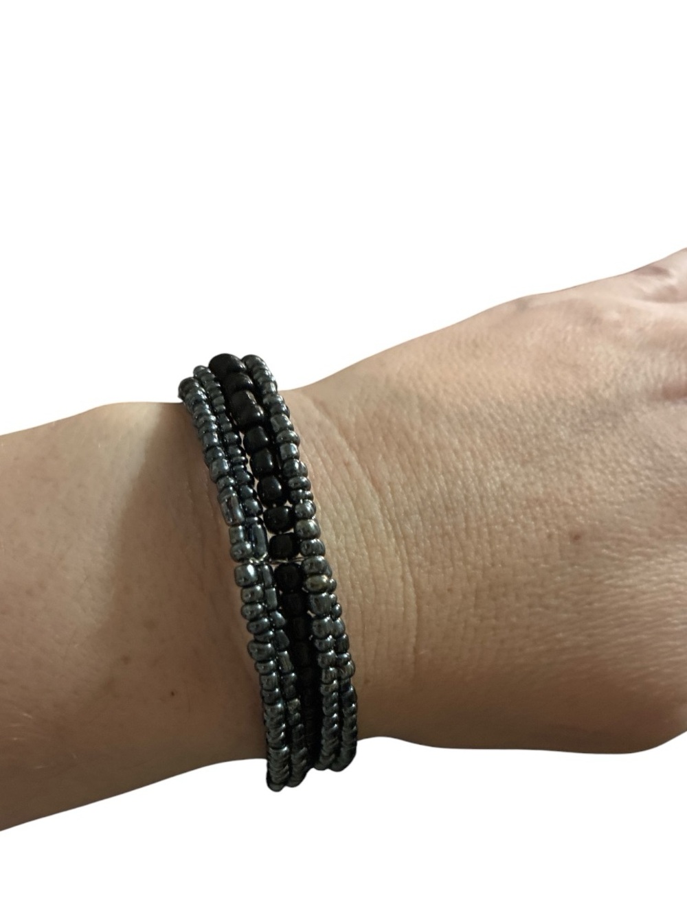 Black & Silver Wrap Bracelet